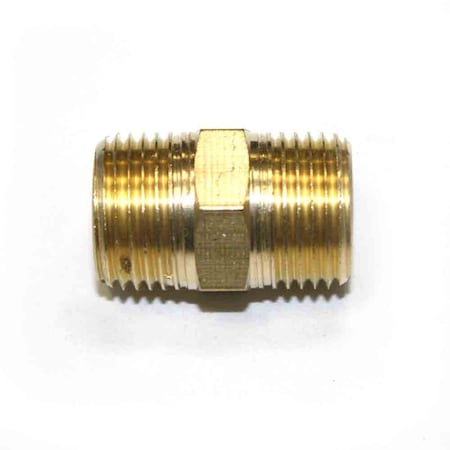 Interstate Pneumatics 3/8 Inch NPT Male Brass Hex Nipple FA616